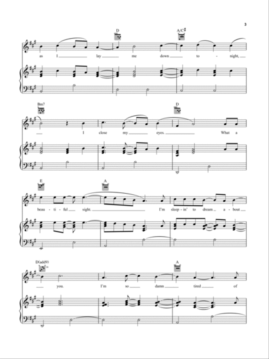 Sleeping To Dream Sleeping To Dream Piano, Vocal, Guitar scores gallery preview page 3