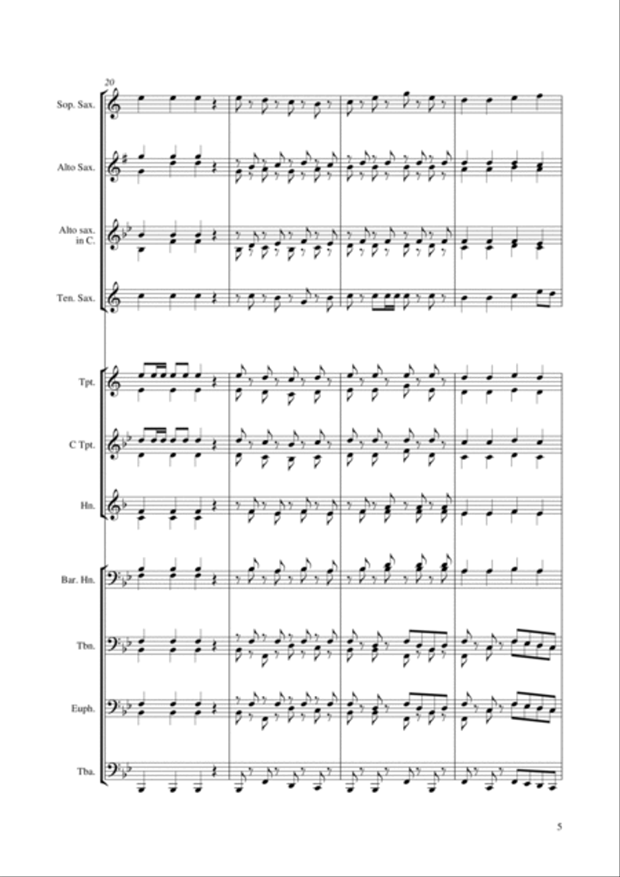 Mary had a little lamb Mary had a little lamb Brass Ensemble scores gallery preview page 5