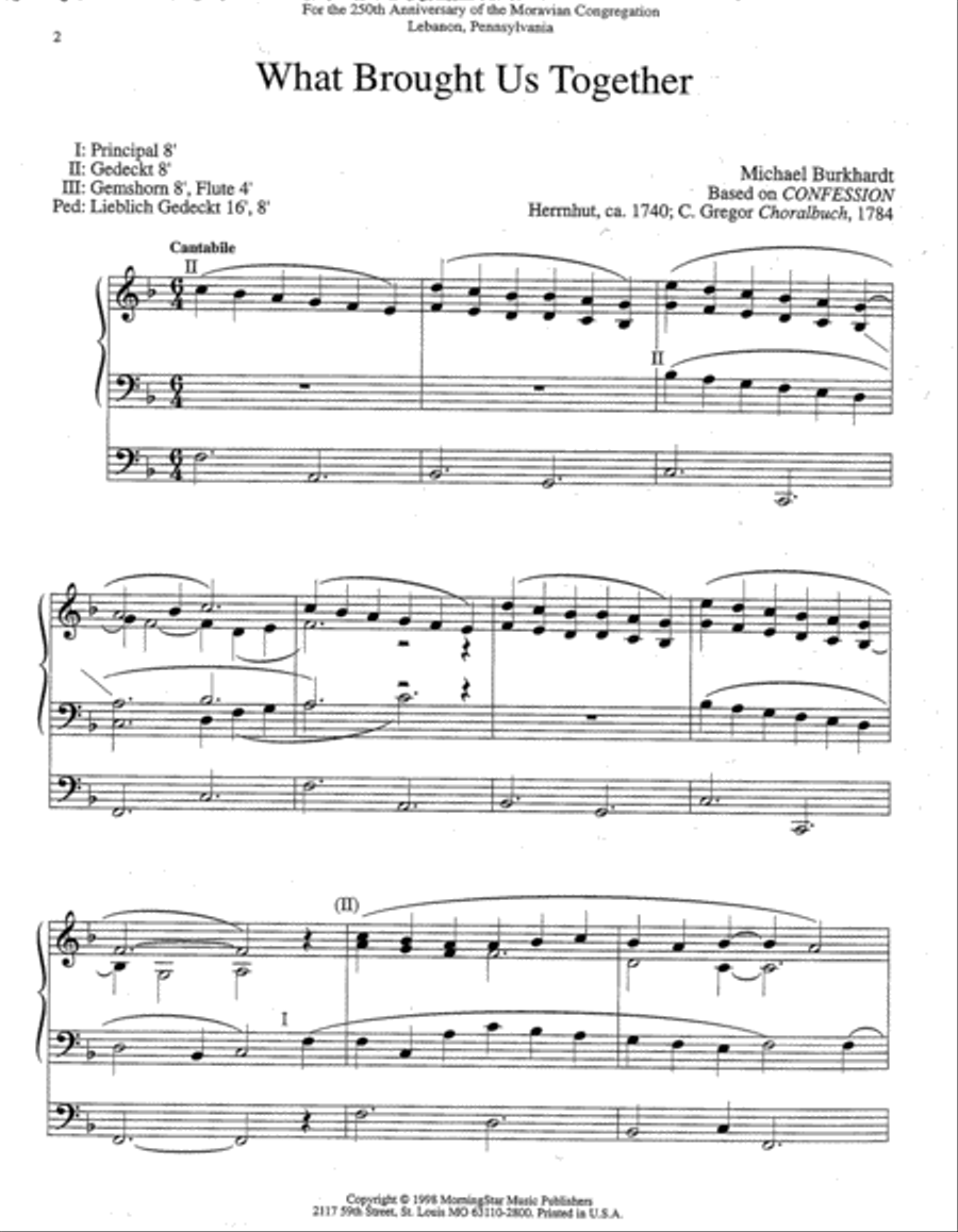 Three Hymns of the Moravian Tradition Organ scores gallery preview page 2