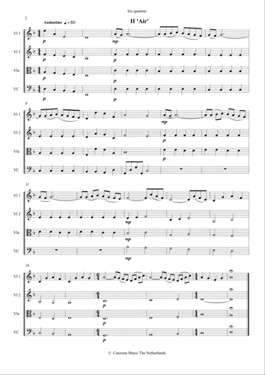Six small String Quartets String Quartet scores gallery preview page 2