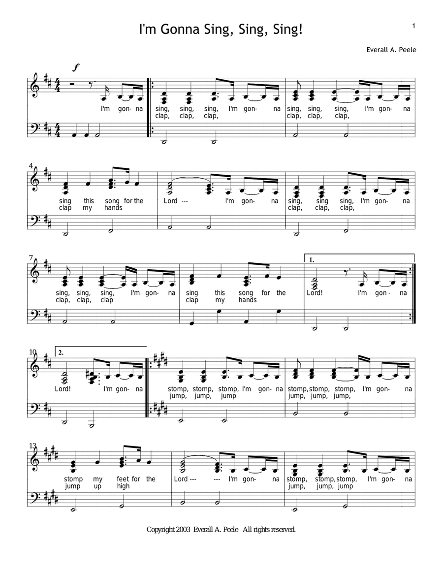 I'm Gonna Sing Piano, Vocal scores gallery preview page 1