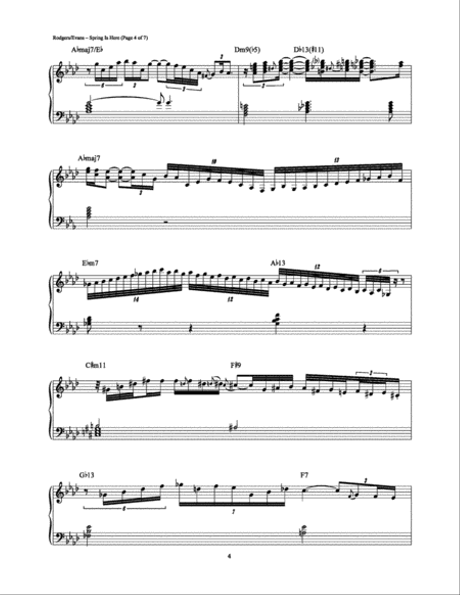 Spring Is Here Piano Solo scores gallery preview page 4