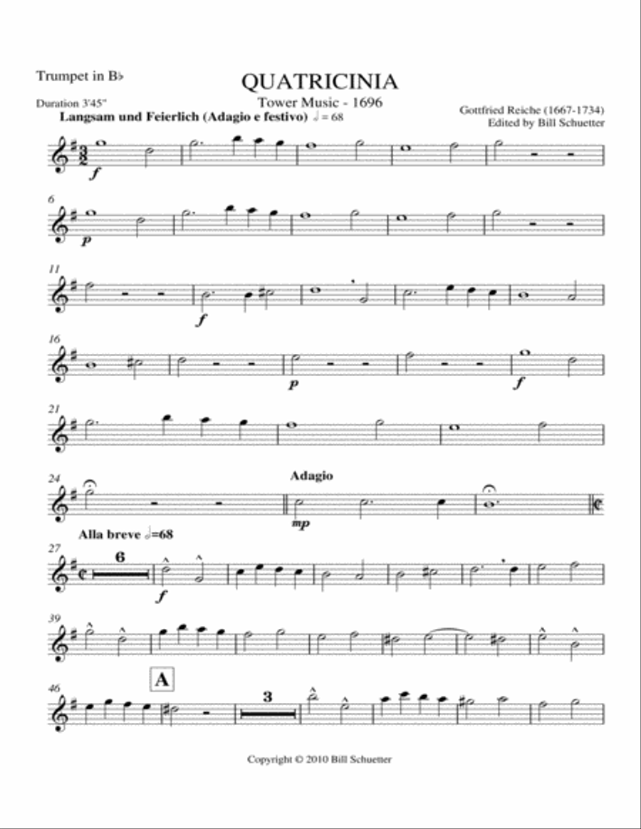 Quatricinia from Tower Music of 1696 Brass Quartet scores gallery preview page 5