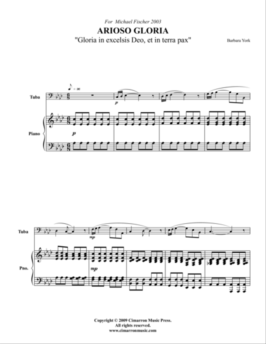 Arioso Gloria Tuba scores gallery preview page 1