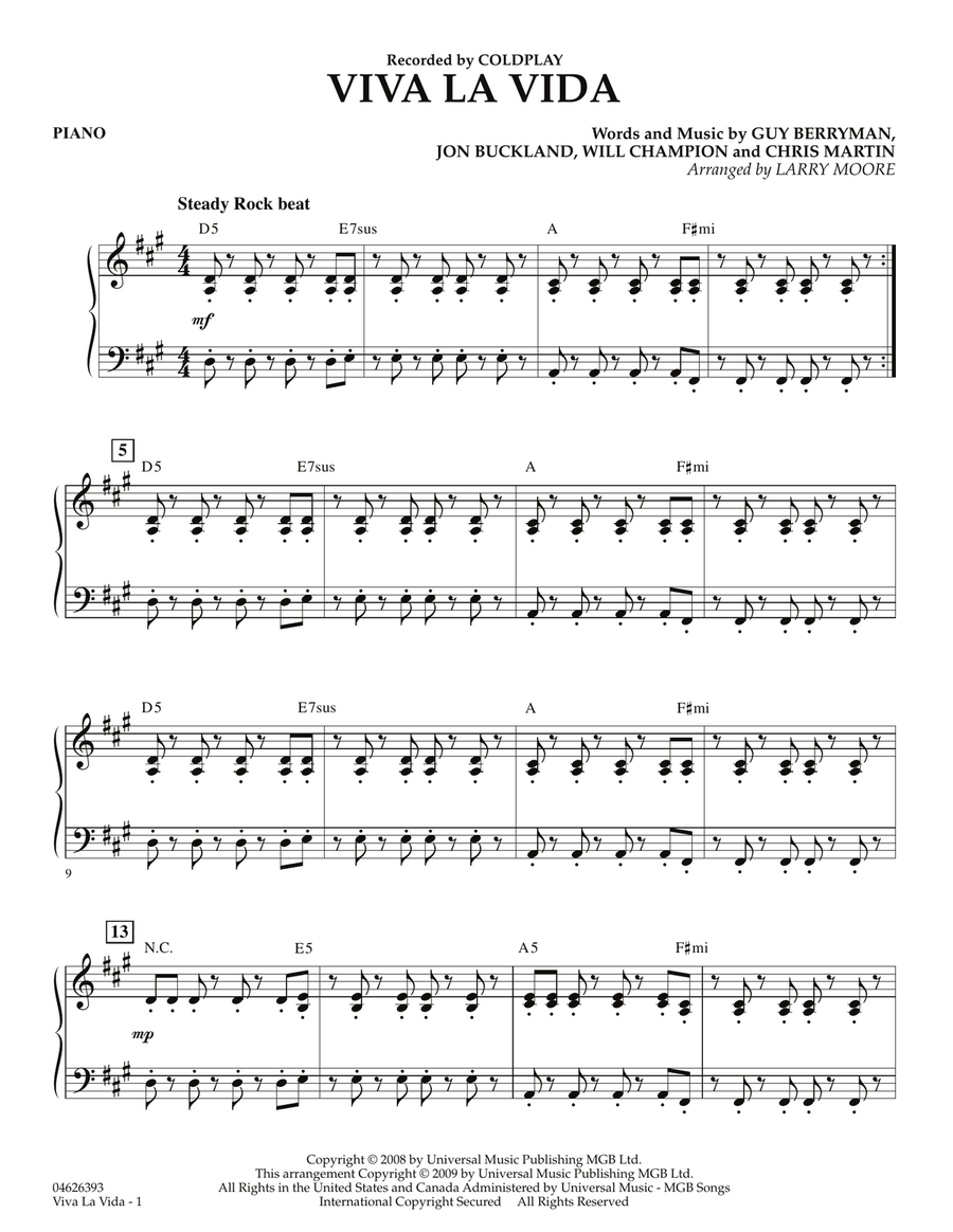 Viva La Vida - Piano Viva La Vida - Piano Orchestra scores gallery preview page 1
