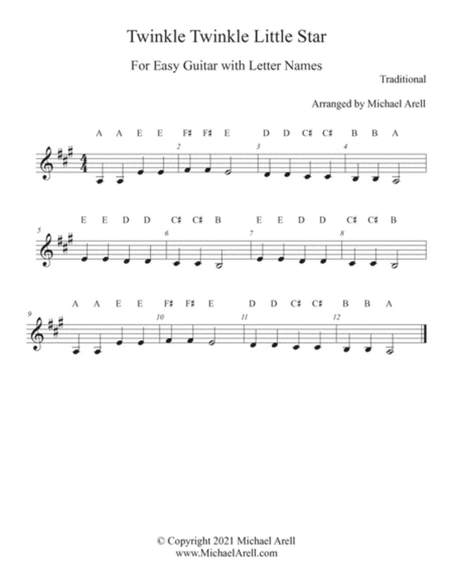 Twinkle Twinkle Little Star--Easy Guitar image number null