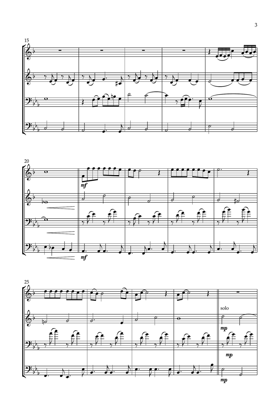 The Way We Were Brass Quartet scores gallery preview page 3