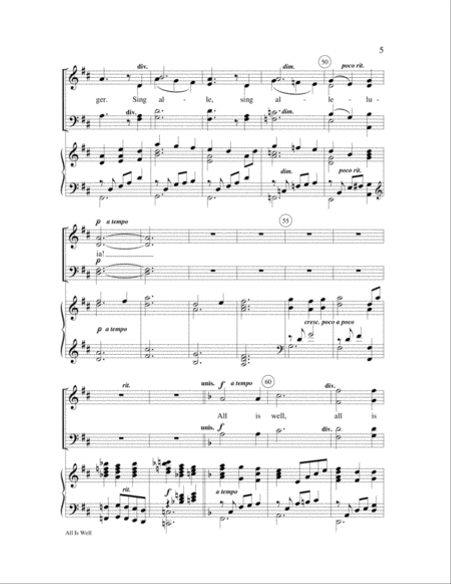 All Is Well 4-Part scores gallery preview page 6