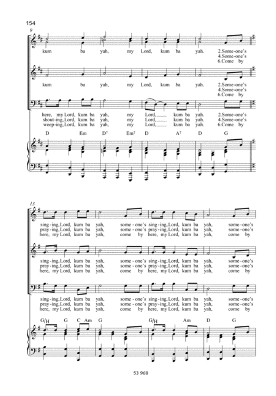 Come By Here, My Lord, Kum Ba Yah 3-Part scores gallery preview page 2
