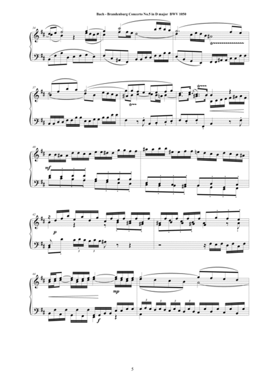 Bach - Brandenburg Concerto No.5 in D major BWV 1050 - Piano Version image number null
