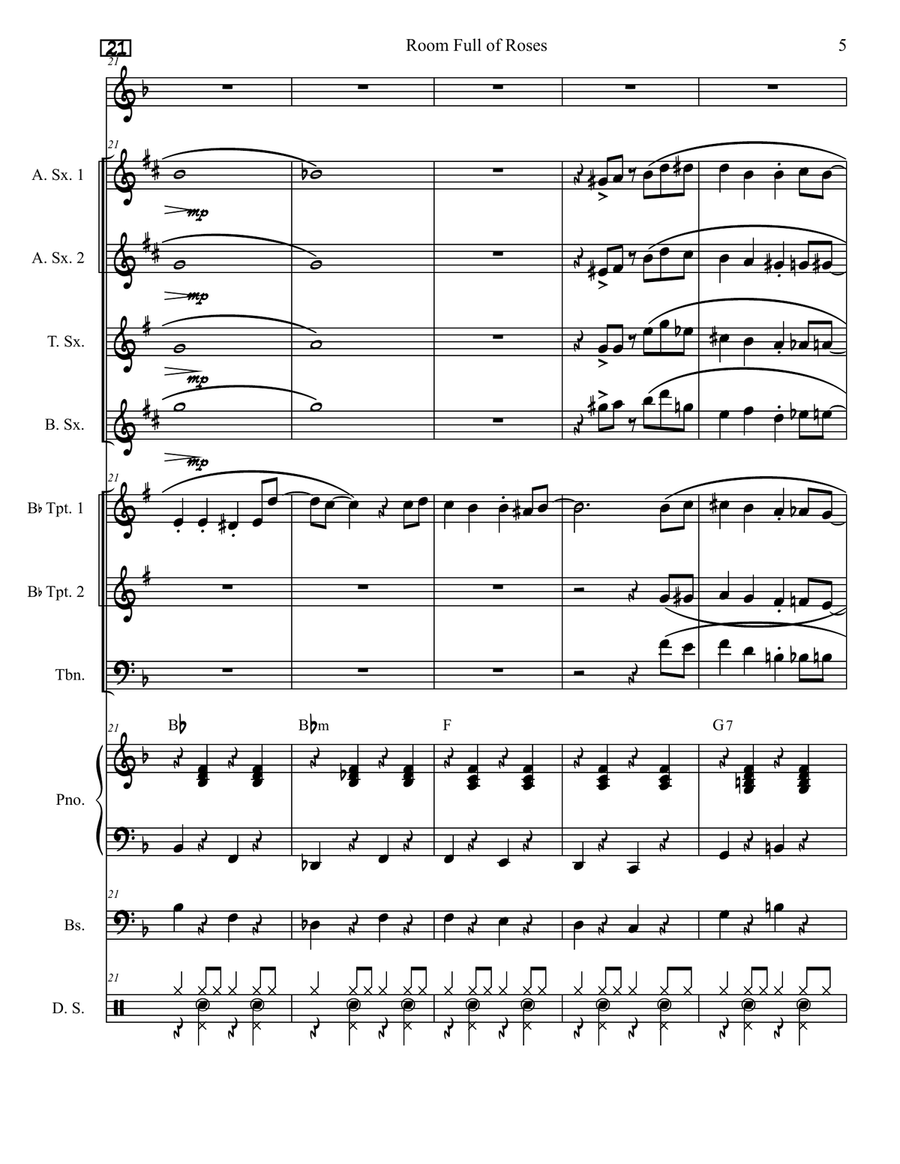 Room Full Of Roses Room Full Of Roses Jazz Ensemble scores gallery preview page 5