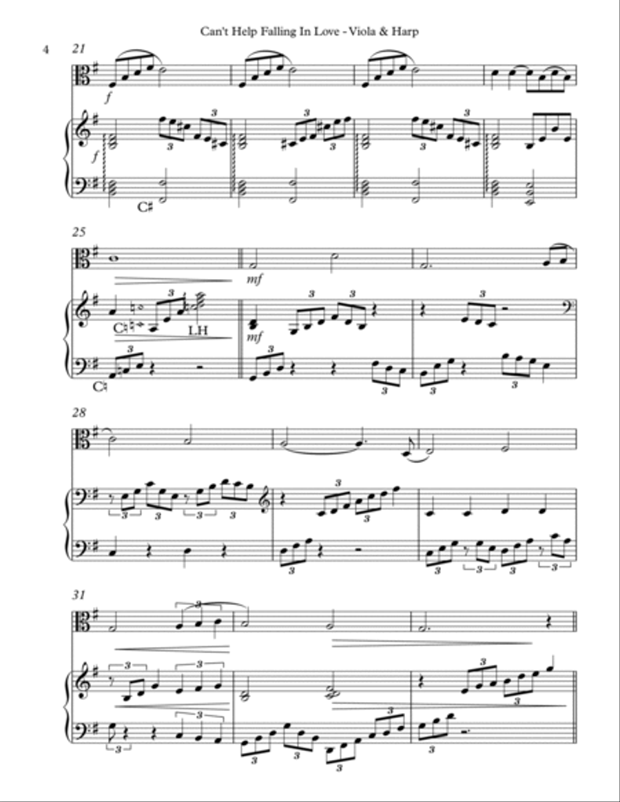 Can't Help Falling In Love String Duet scores gallery preview page 4