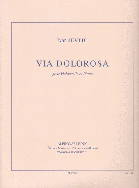 Jevtic Ivan Via Dolorosa Cello & Piano Book
