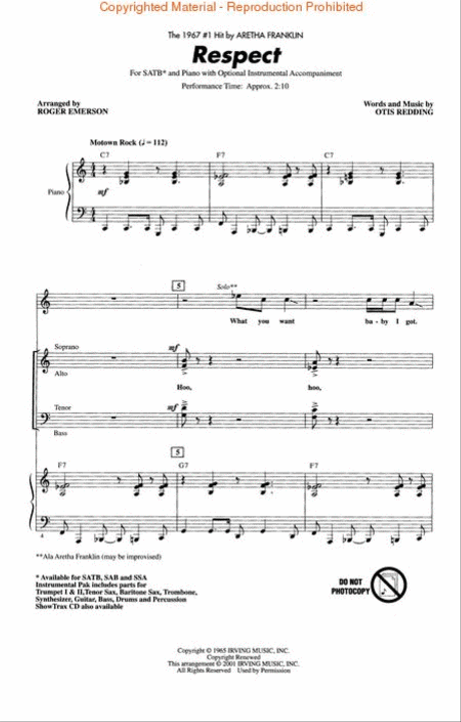 Respect Respect 4-Part scores gallery preview page 2