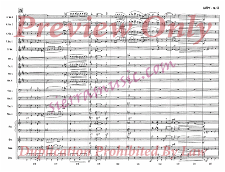 Happy (from One Foot in the Swamp) Jazz Ensemble scores gallery preview page 24