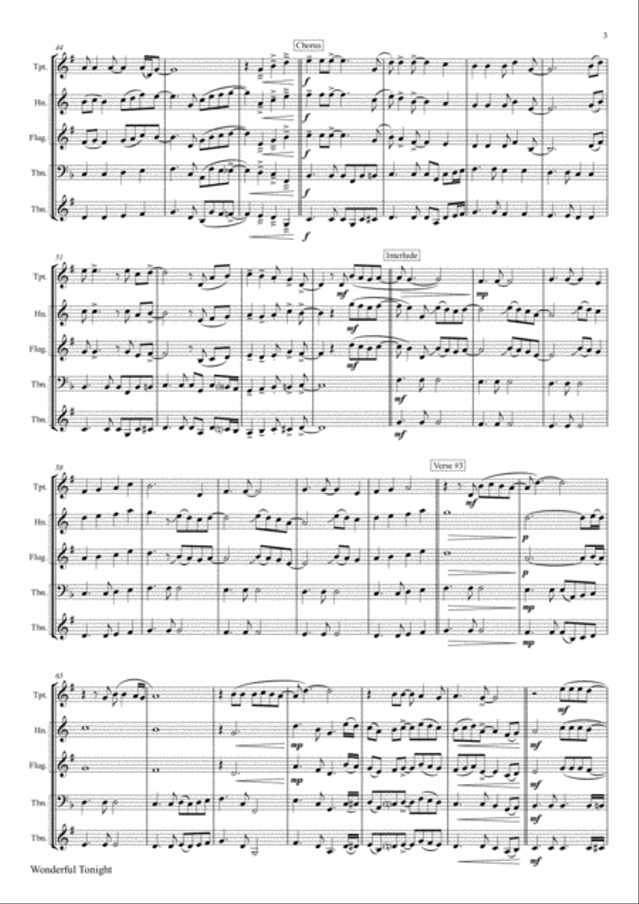 Wonderful Tonight Horn scores gallery preview page 3