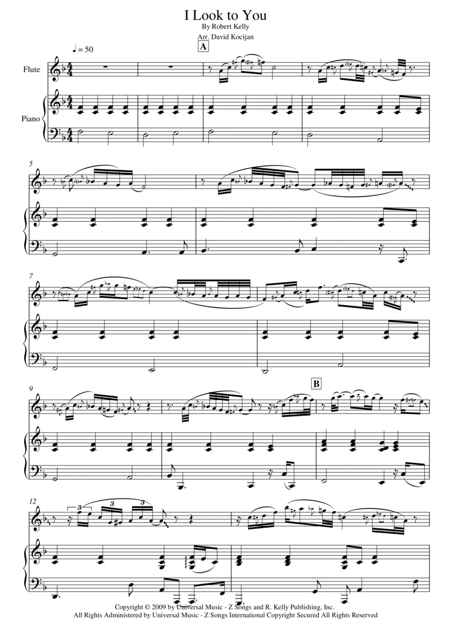 I Look To You I Look To You Flute Solo scores gallery preview page 1