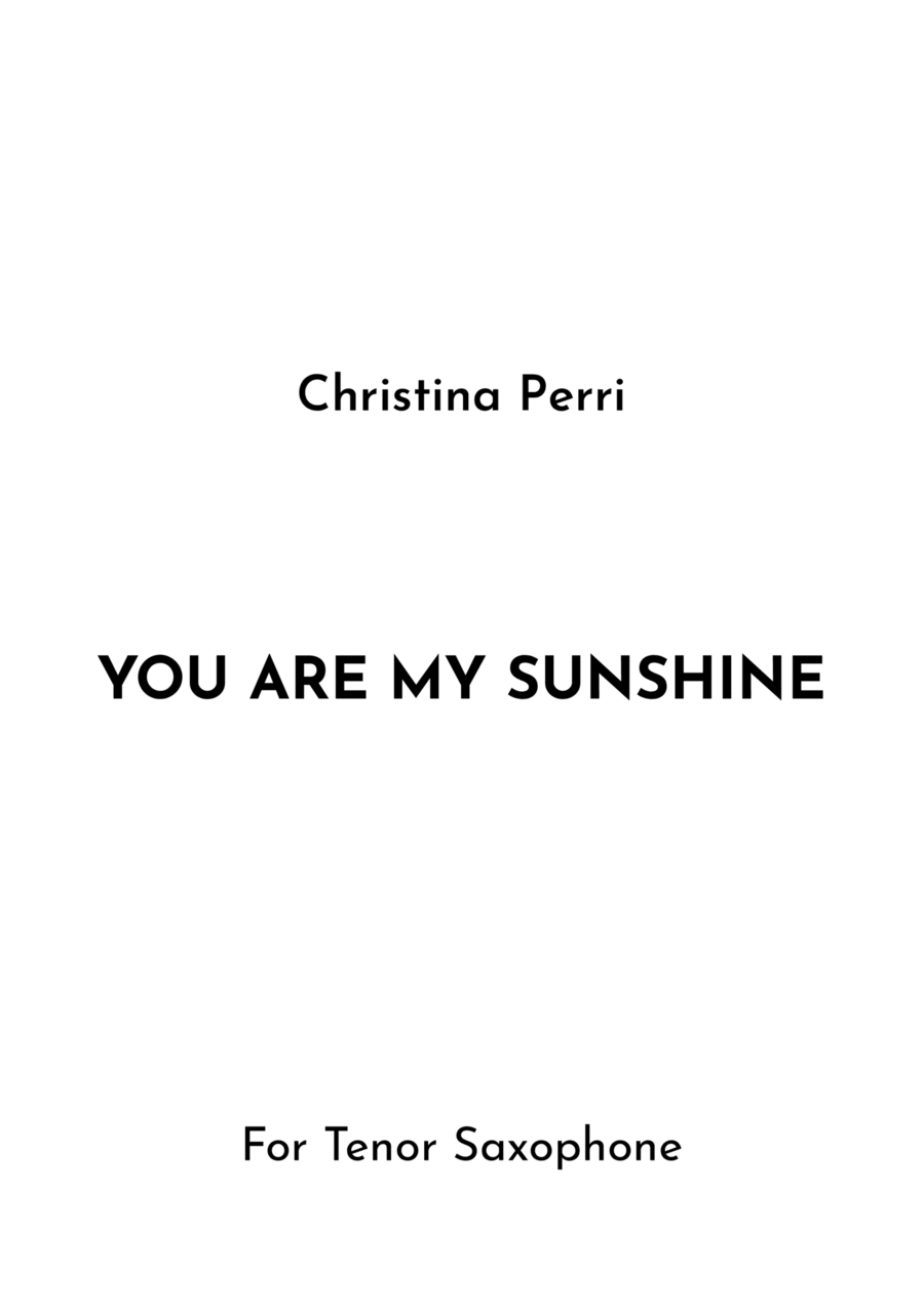 You Are My Sunshine You Are My Sunshine Tenor Saxophone scores gallery preview page 1
