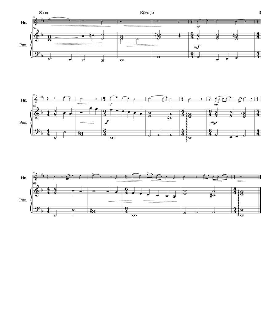 Rêvé-je (after Gabriel Bataille) for tenor horn (horn in E flat) and piano image number null