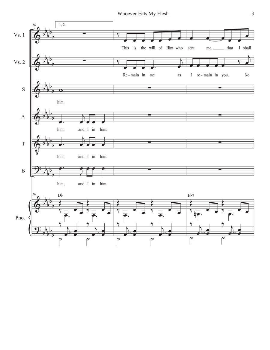 Whoever Eats My Flesh (SATB) 4-Part scores gallery preview page 3