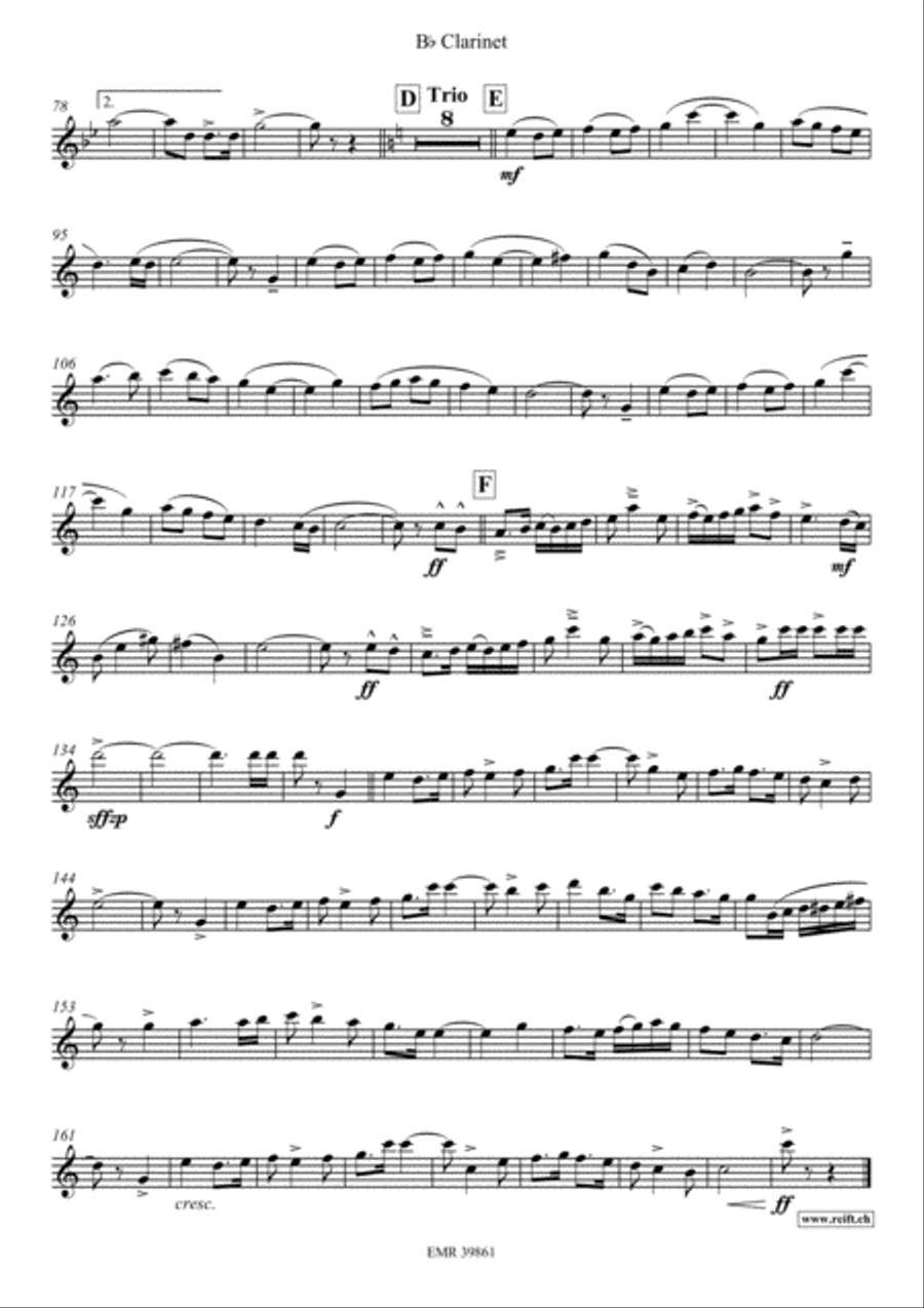 10 Greatest Famous Marches Clarinet Solo scores gallery preview page 6