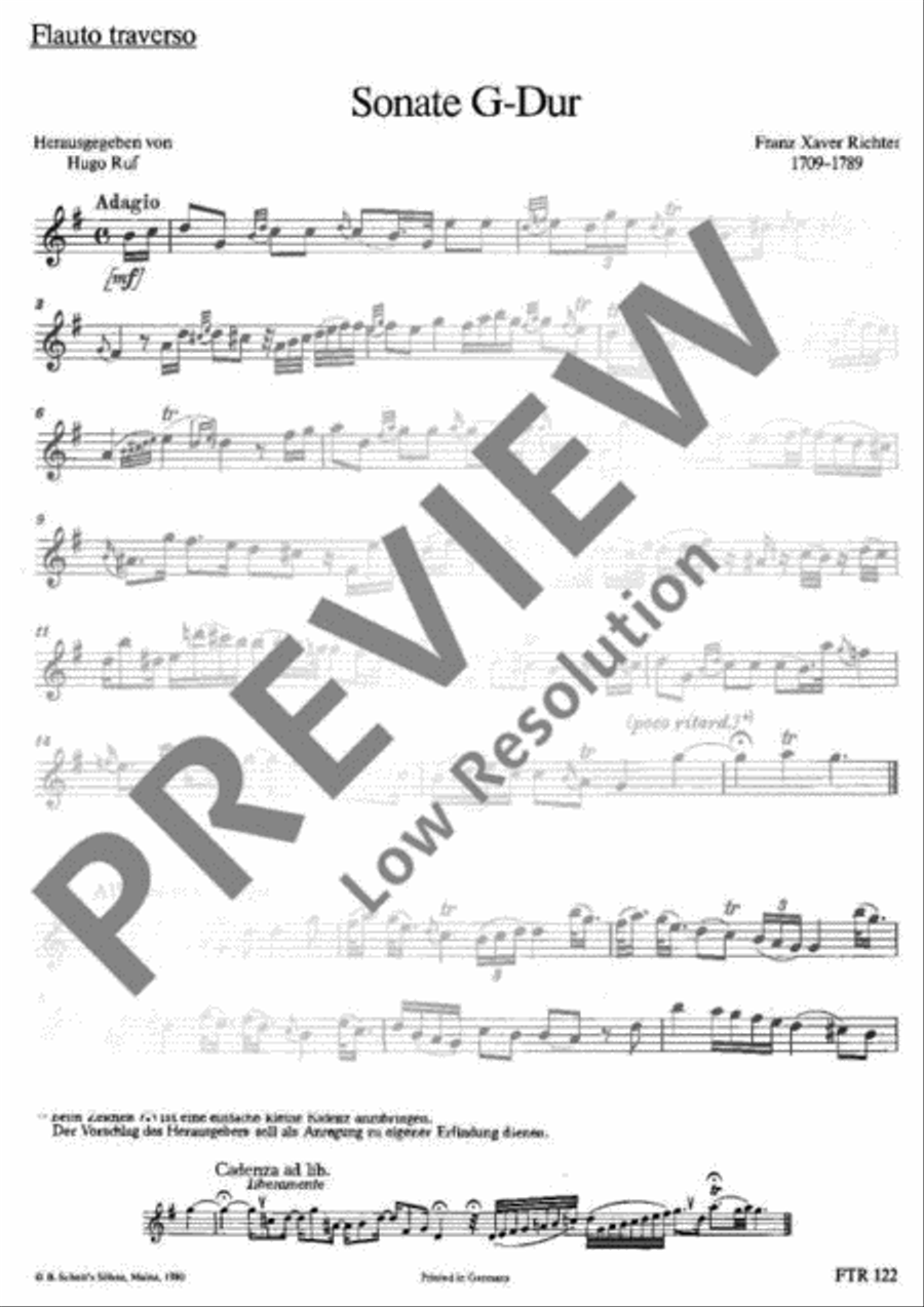 Sonata G major Flute scores gallery preview page 16