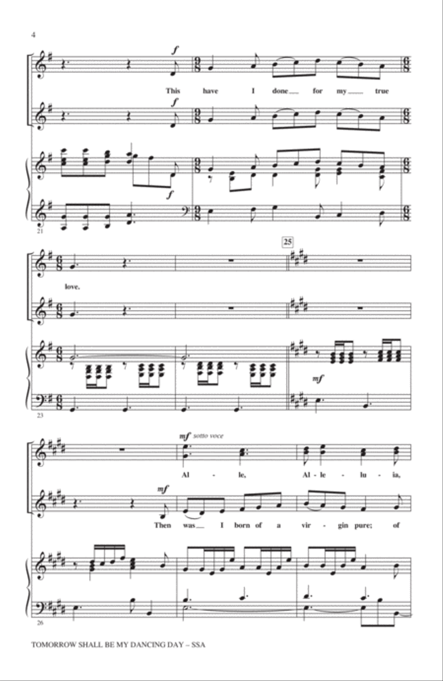 Tomorrow Shall Be My Dancing Day SSA scores gallery preview page 3