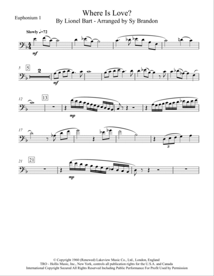 Where Is Love? Where Is Love? Euphonium scores gallery preview page 5