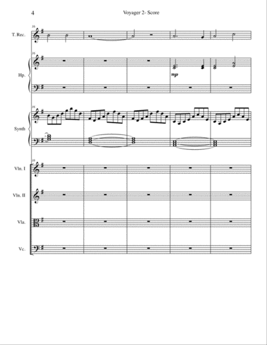Voyager 2 from Space Probes Small Ensemble scores gallery preview page 4
