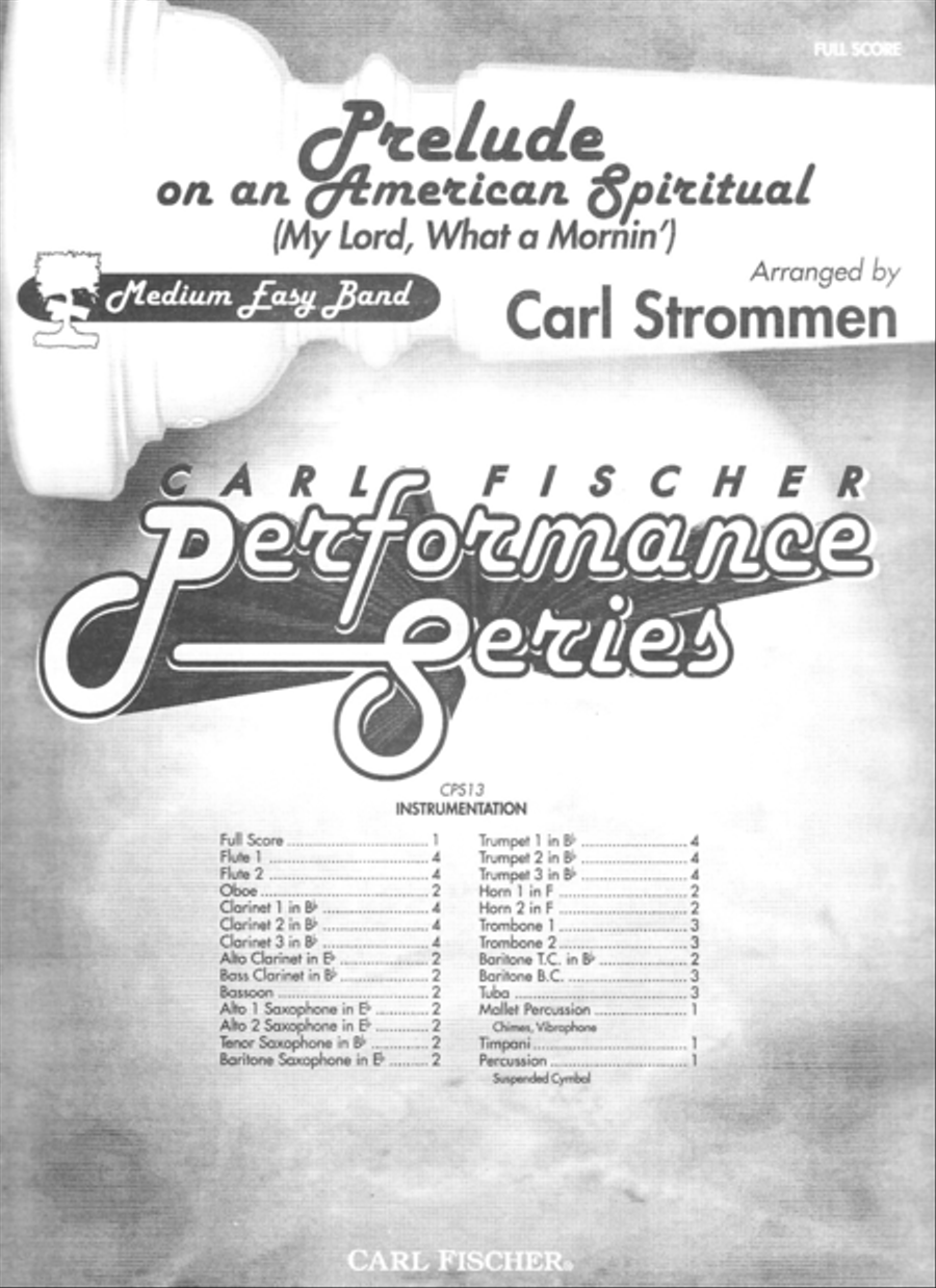 Prelude on An American Spiritual (My Lord What A Morning) Concert Band scores gallery preview page 1