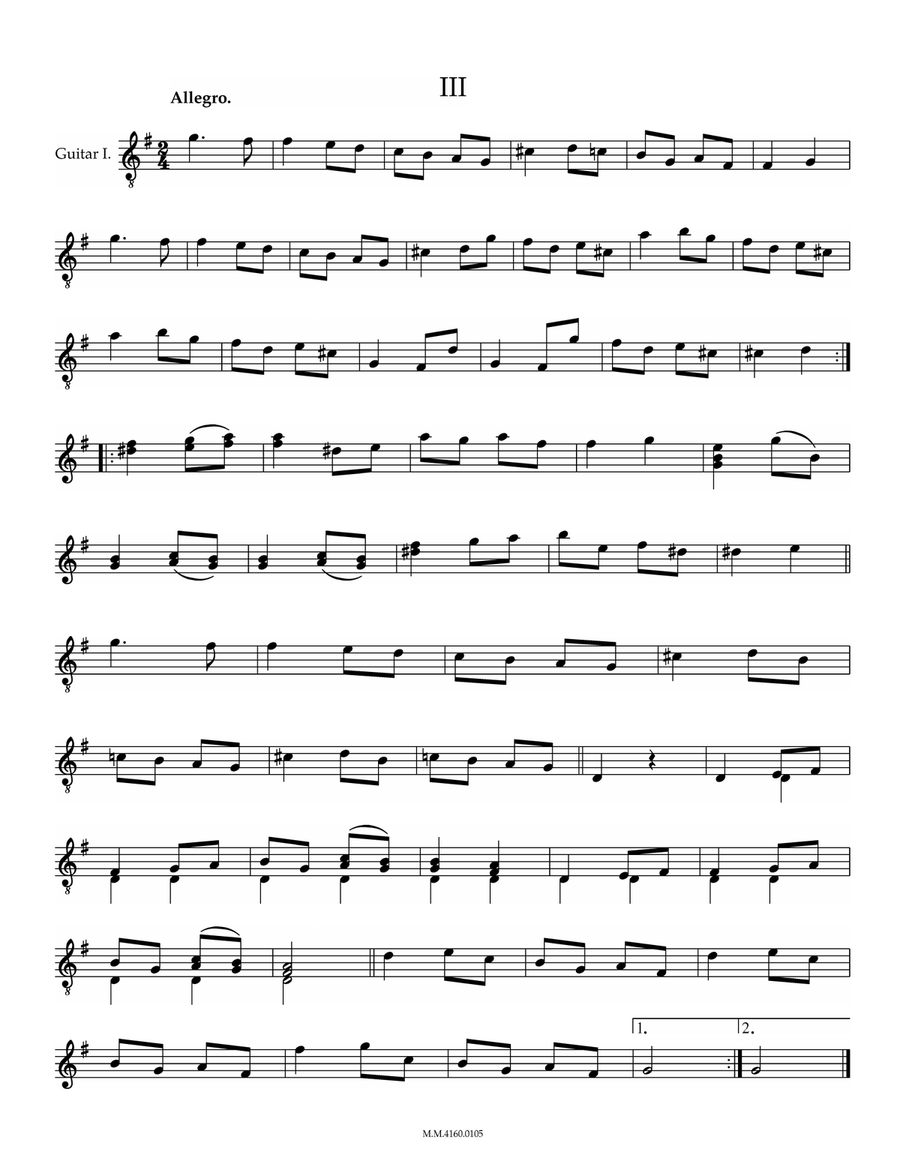 Concerto in G Major, Op.51, No.4 - Sinfonia (Alla Rustica) Classical Guitar scores gallery preview page 5