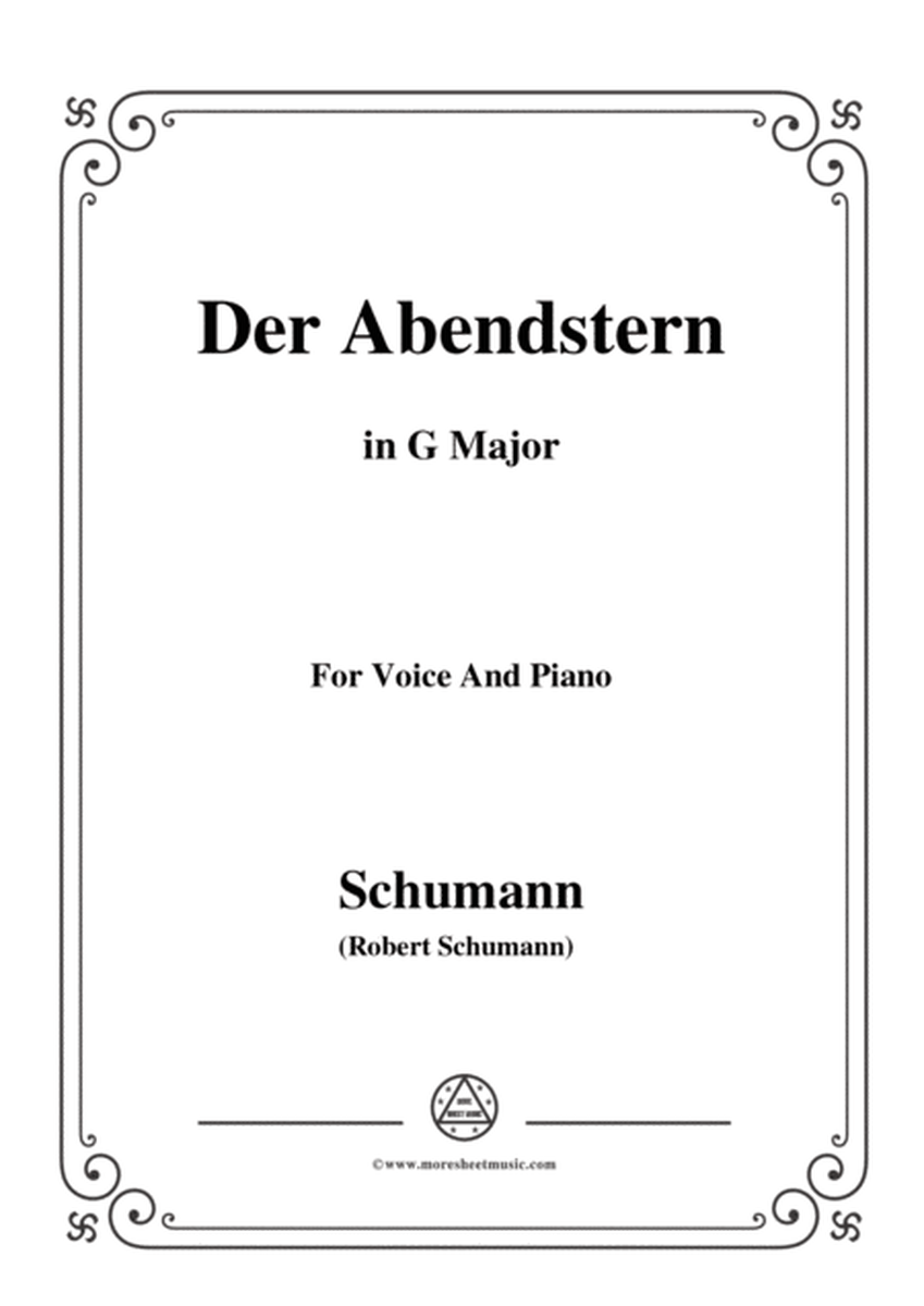 Schumann-Der Abendstern,in G Major,Op.79,No.1,for Voice and Piano image number null