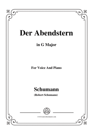 Book cover for Schumann-Der Abendstern,in G Major,Op.79,No.1,for Voice and Piano