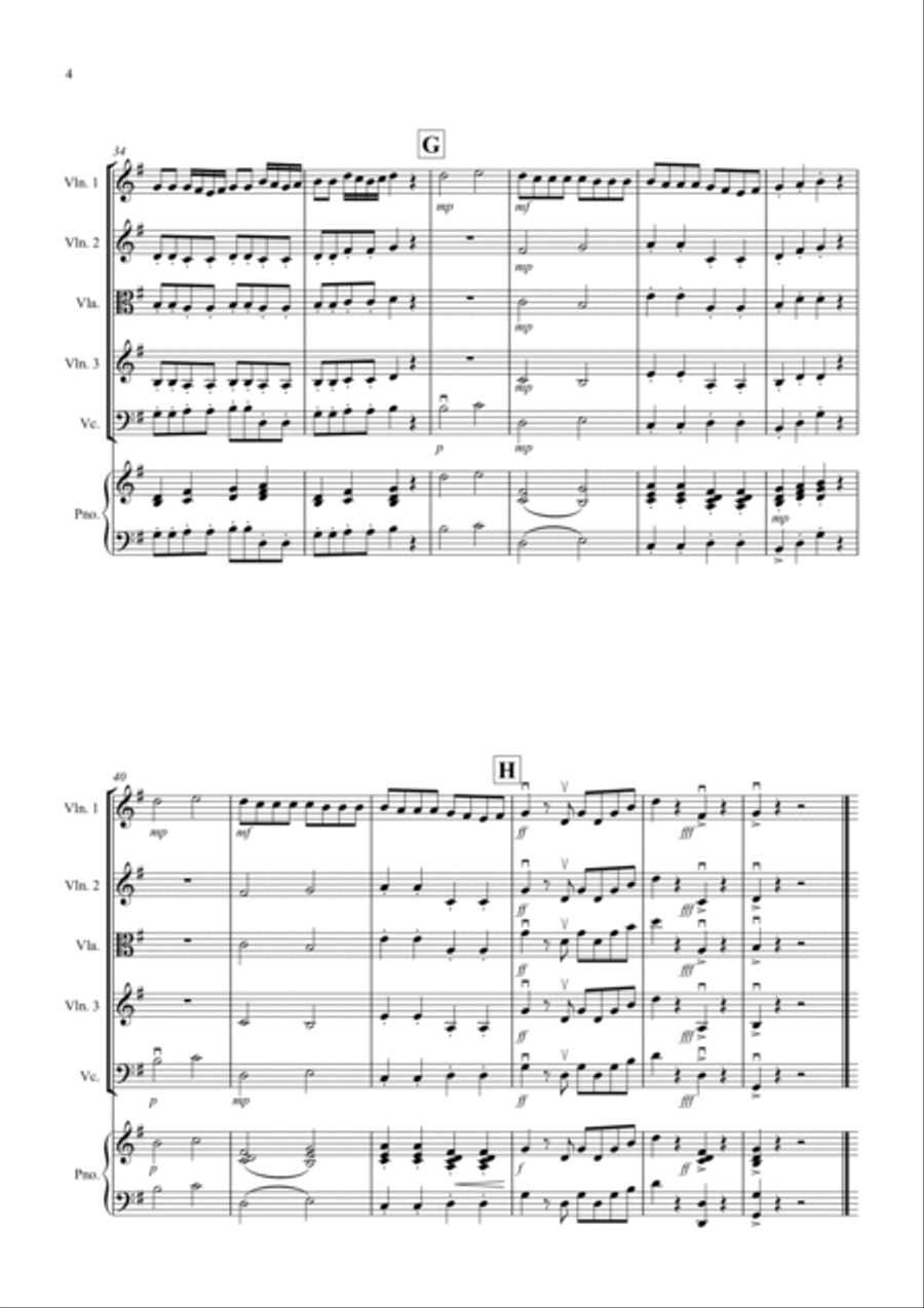 Eine Kleine Nachtmusik (1st movement) for String Quartet String Quartet scores gallery preview page 4