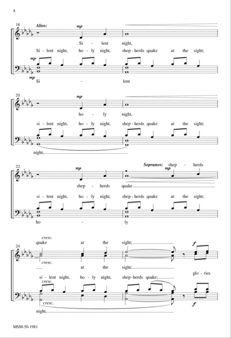 Silent Night 4-Part scores gallery preview page 4