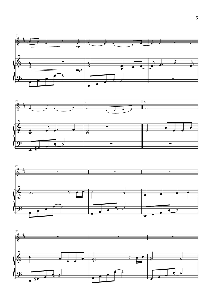 Mary, Did You Know? B-Flat Clarinet scores gallery preview page 3