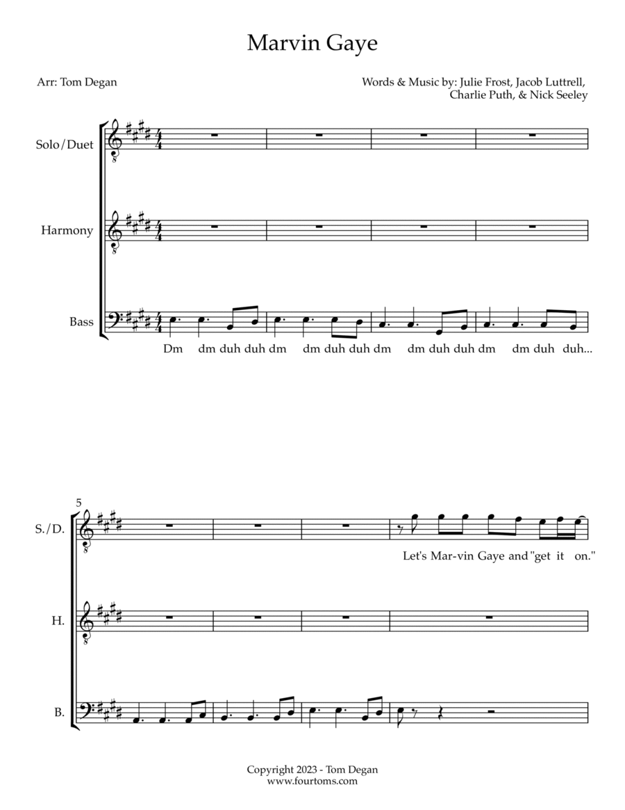 Marvin Gaye Marvin Gaye TTBB scores gallery preview page 1