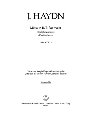 Book cover for Missa B flat major Hob.XXII:13 'Creation Mass'