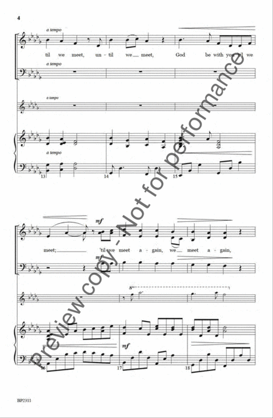 God Be With You 'Til We Meet Again 4-Part scores gallery preview page 4