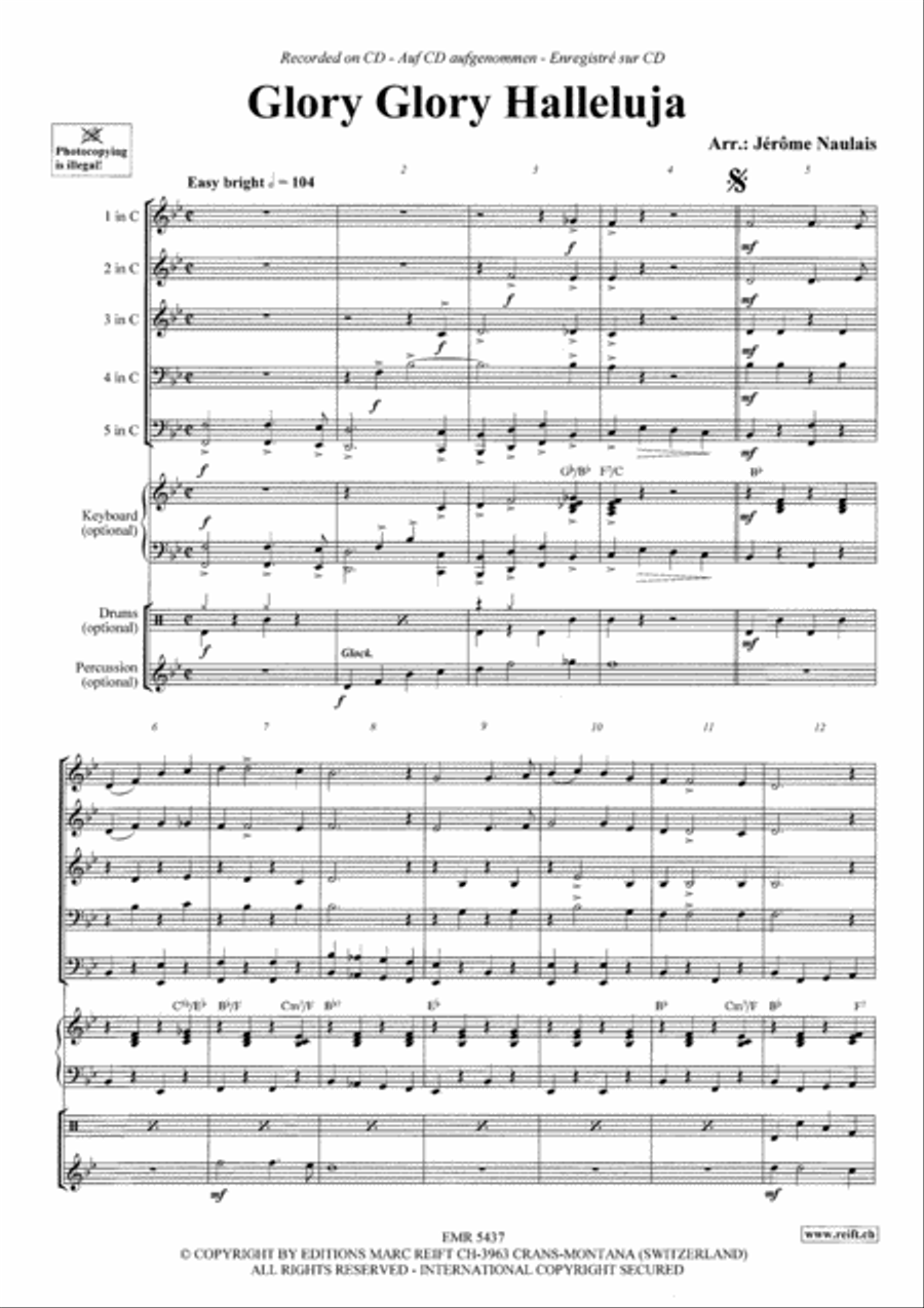 Glory Glory Halleluja Glory Glory Halleluja Concert Band scores gallery preview page 4