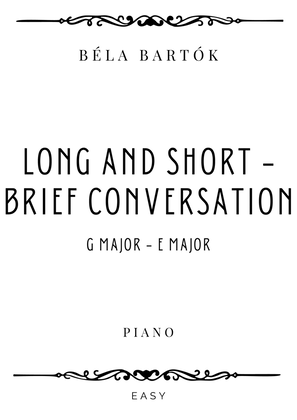 Book cover for Bartok - Long and Short in G Major & Brief Conversation in E Major - Easy