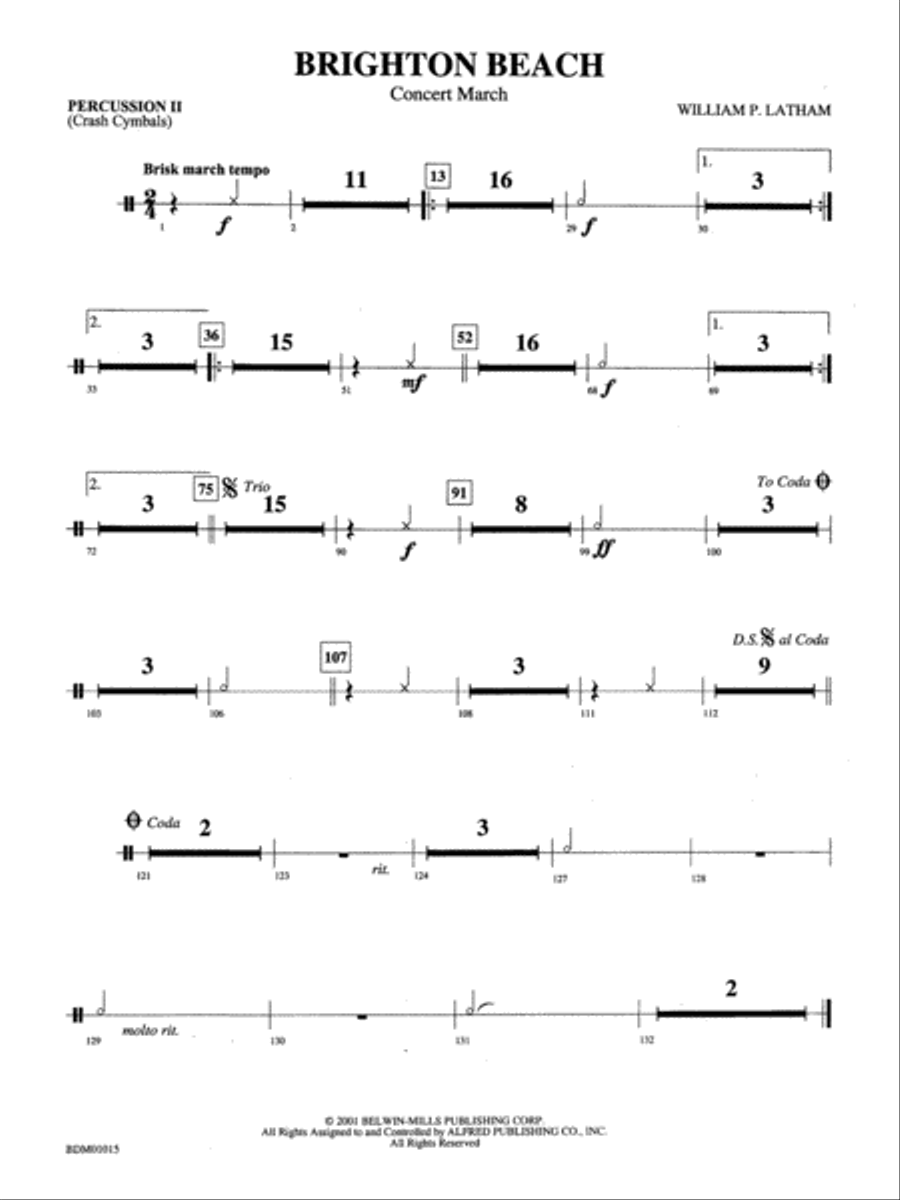 Brighton Beach (Concert March): 2nd Percussion Concert Band scores gallery preview page 1