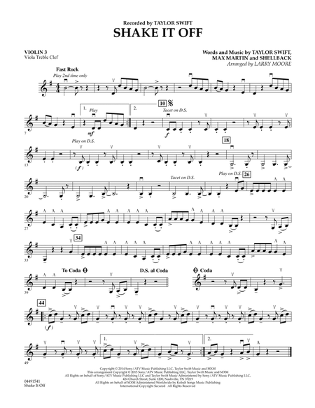 Shake It Off - Violin 3 (Viola Treble Clef)