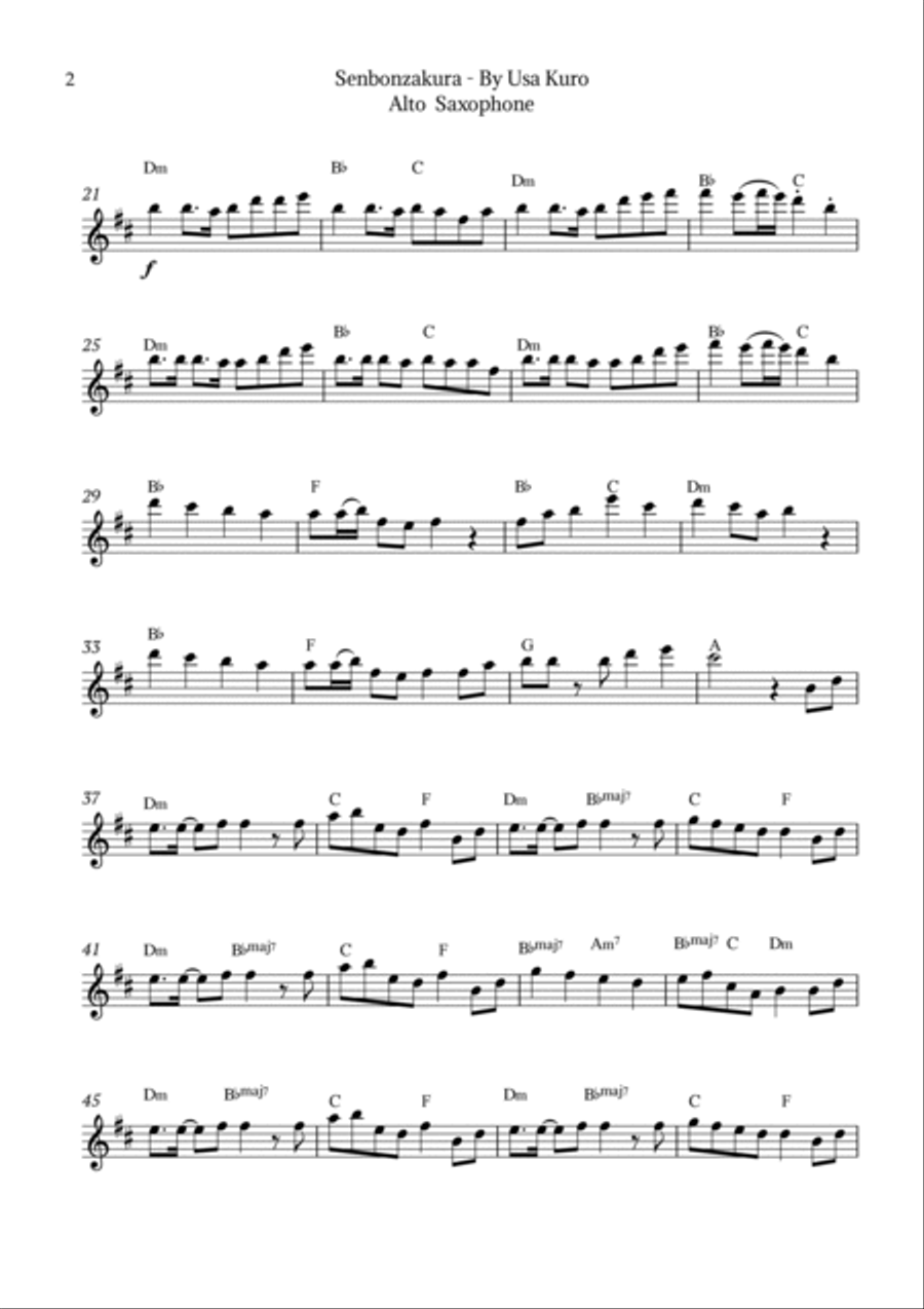 Senbonzakura Alto Saxophone scores gallery preview page 2