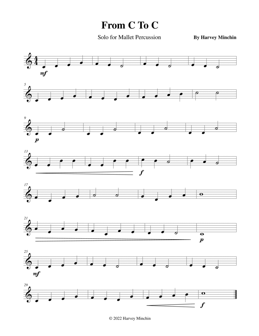From C To C For Solo Mallet Percussion Percussion Ensemble scores gallery preview page 1