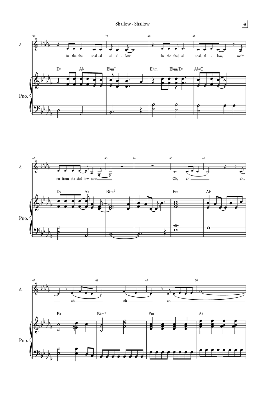 Shallow A Cappella scores gallery preview page 4