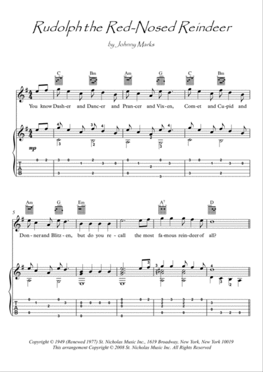 Rudolph The Red-nosed Reindeer Electric Guitar scores gallery preview page 1