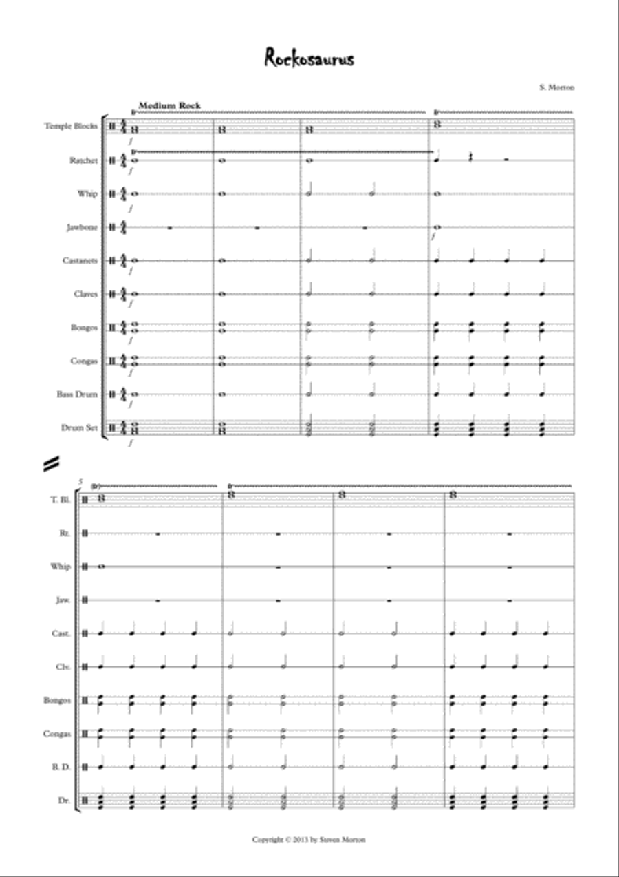 Rockosaurus Rockosaurus Percussion Ensemble scores gallery preview page 2