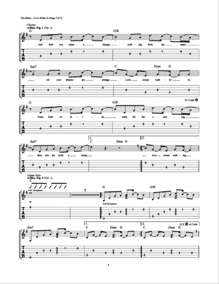 Love Walks In Love Walks In Electric Guitar scores gallery preview page 3