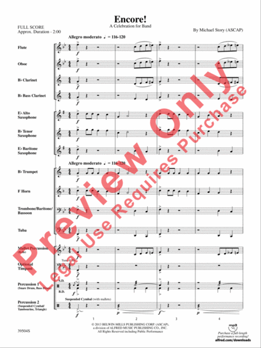 Encore! Encore! Concert Band scores gallery preview page 3